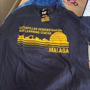 CAT Navy Blue T-Shirt Caterpillar Demonstration And Learning Center Size L